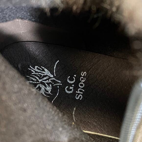 GC. SHOES Olive Bailey Faux Fur Inside Zip Round-Toe Block Heel Boots SZ 9 - Picture 6 of 7